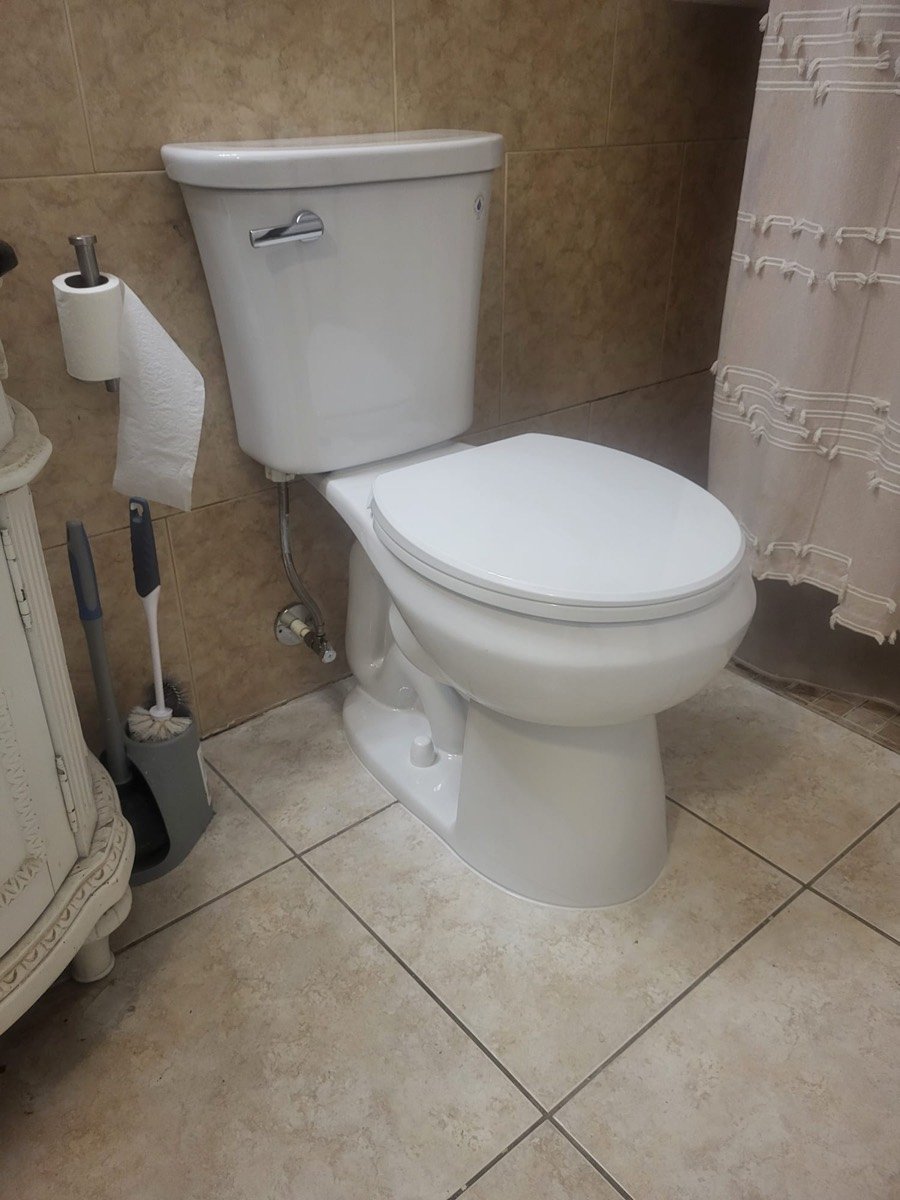 Completed toilet installation